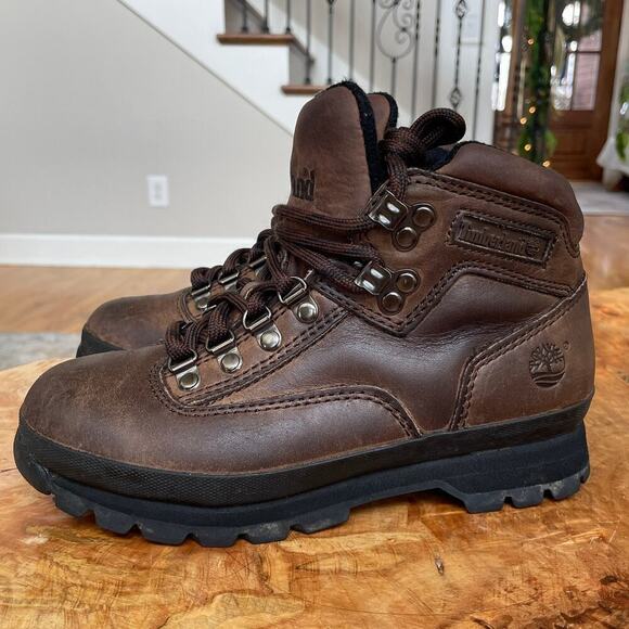 Vintage Timberland Women's 6.5M Hiking Boots | 90s Brown Leather, Thailand Rare - Picture 3 of 15